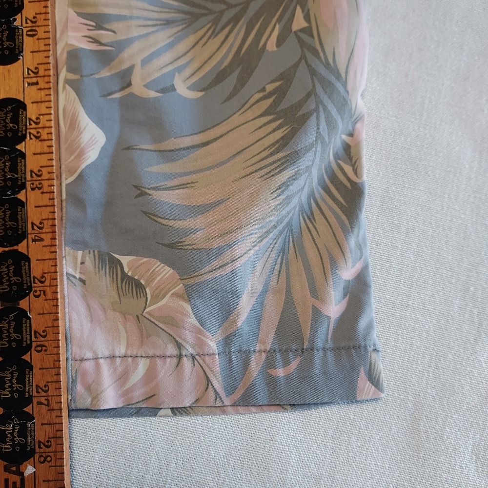 GAP Girlfriend Chino Pants Women 4‎ Tropical Floral Palm Leaf Tropical Gray Pink - Picture 7 of 12